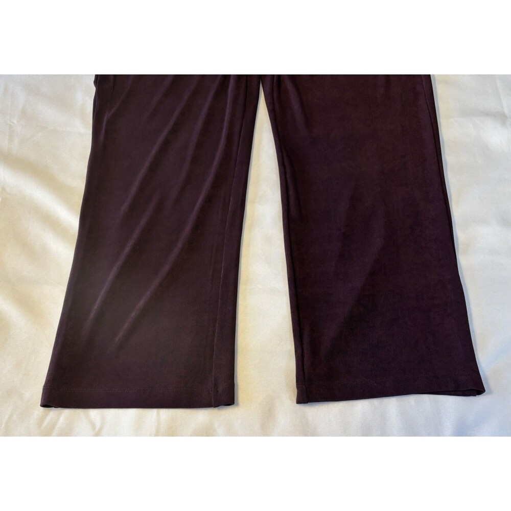 CHICO'S Travelers Dark Mulberry No Tummy Pant 3/XL Pull On Straight Leg Comfort - Picture 5 of 11